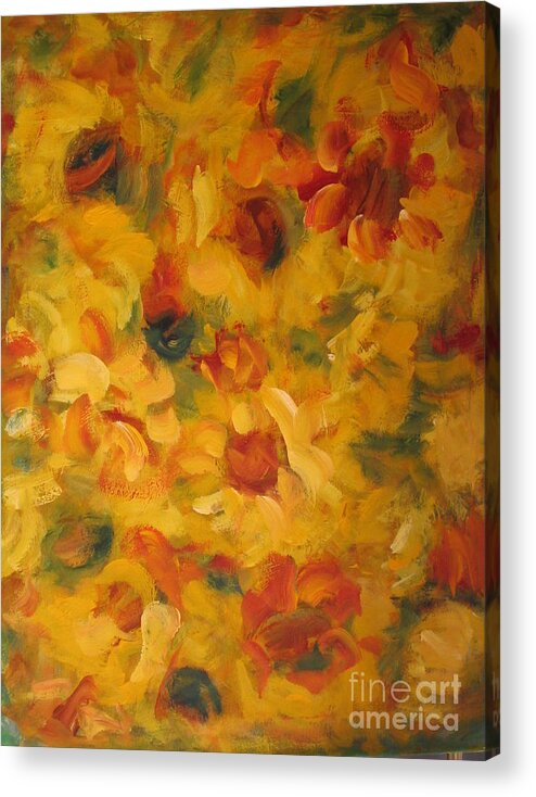 Flowers Field Acrylic Print featuring the painting Sun flowers by Fereshteh Stoecklein