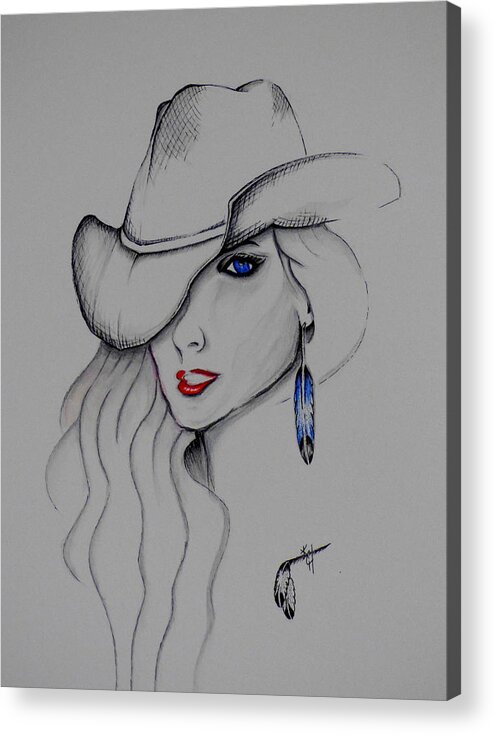 Texas Girl Acrylic Print featuring the painting Texas Girl by Kem Himelright
