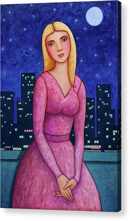 Modern Paintings Of Women Acrylic Print featuring the painting City girl by Norman Engel