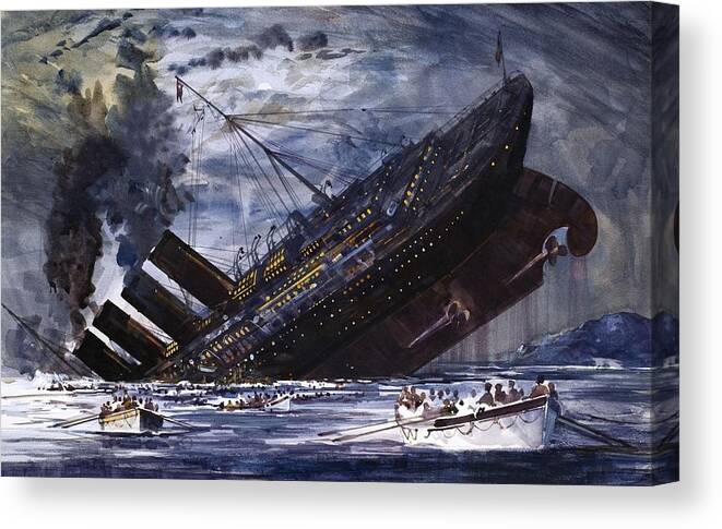The Sinking Of The Titanic Canvas Print