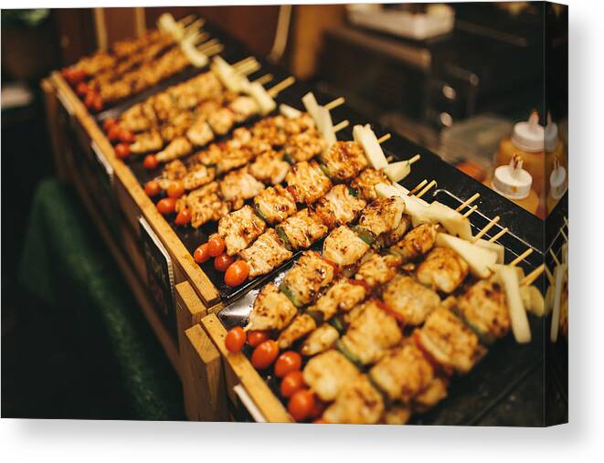 Thai Street Food Chicken Grill Barbecue Canvas Print Canvas