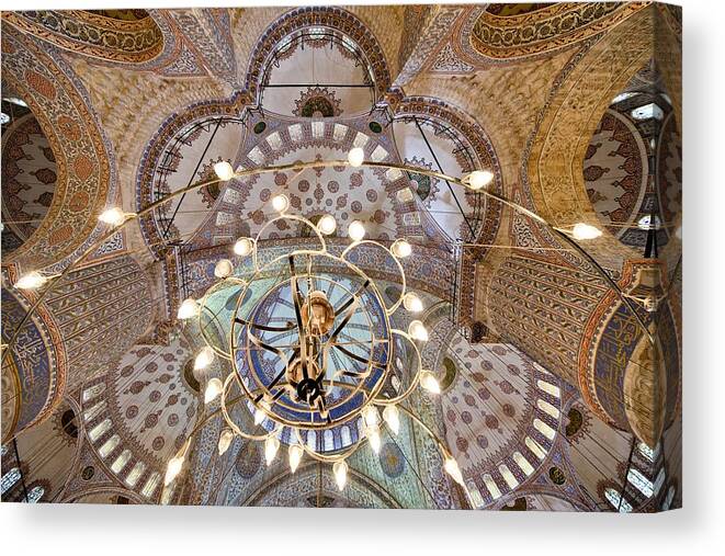 Turkey Istanbul Blue Mosque Interior Canvas Print