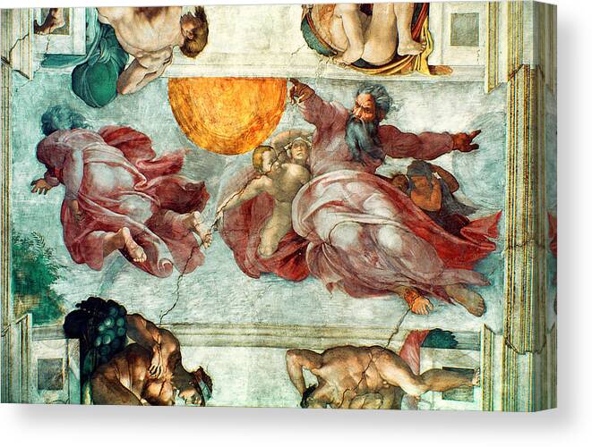 Sistine Chapel Ceiling Creation Of The Sun And Moon Canvas Print