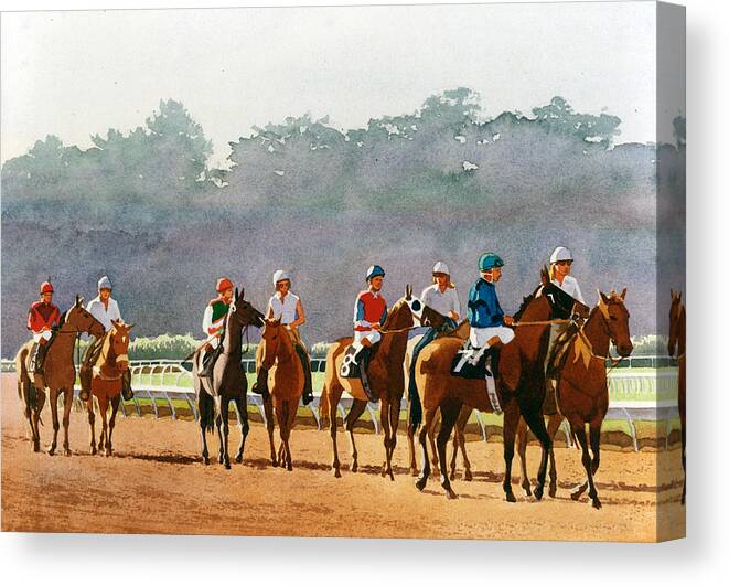 Approaching The Starting Gate Canvas Print / Canvas Art by Mary Helmreich