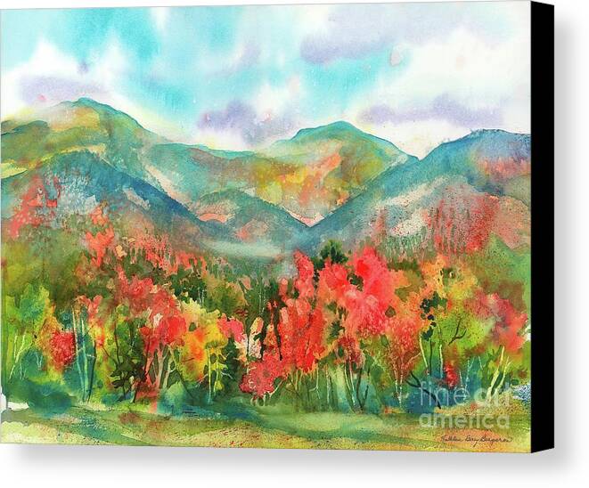 Scenic Canvas Print featuring the painting Von Trapp Meadow by Kathleen Berry Bergeron