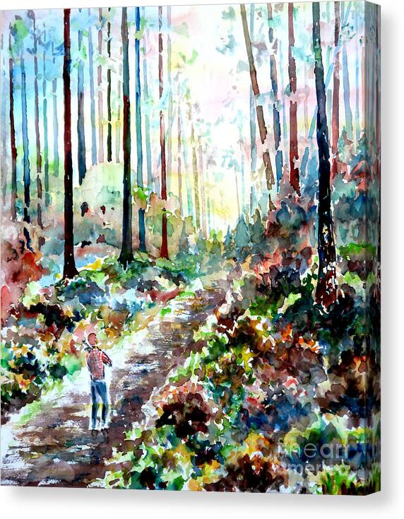 Watercolour Canvas Print featuring the painting Fiddlers walk II by Almo M