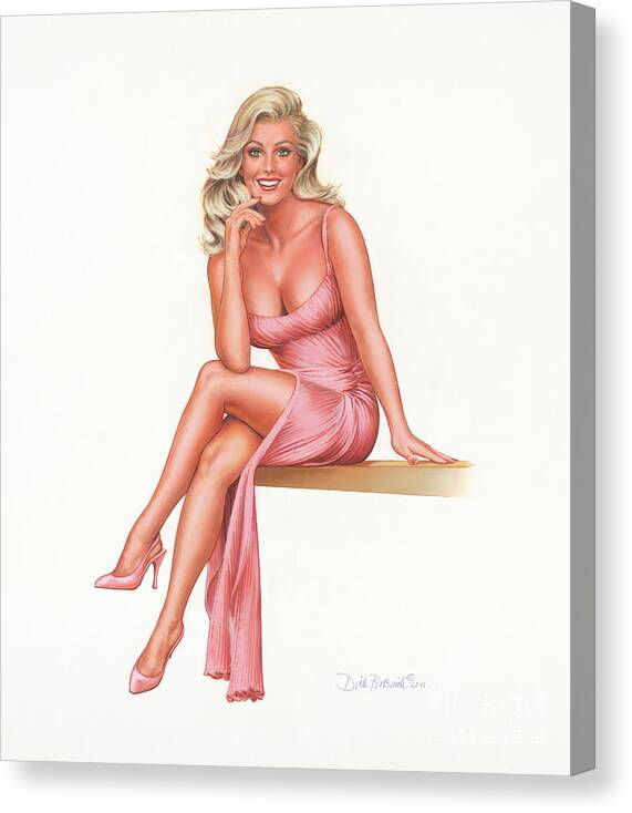 Portrait Canvas Print featuring the painting Seated Beauty by Dick Bobnick