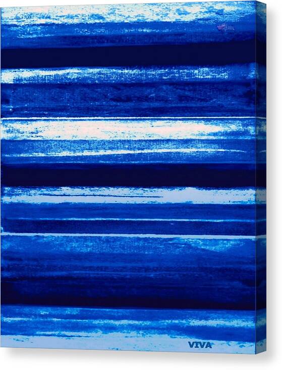 Skyscape Blue Canvas Print featuring the painting Skyscape-Blue Abstract by VIVA Anderson