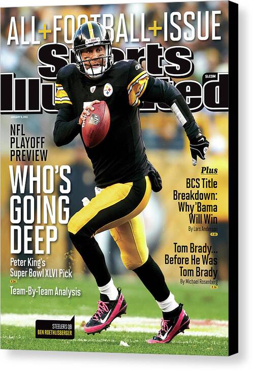 Magazine Cover Canvas Print featuring the photograph Whos Going Deep 2012 Nfl Playoff Preview Issue Sports Illustrated Cover by Sports Illustrated