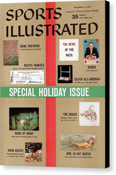 1950-1959 Canvas Print featuring the photograph 1959 Special Holiday Issue Sports Illustrated Cover by Sports Illustrated