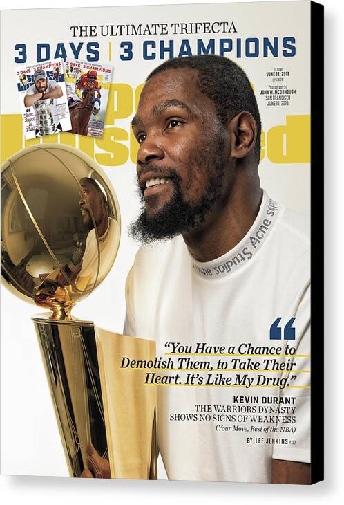 Magazine Cover Canvas Print featuring the photograph The Ultimate Trifecta 3 Days, 3 Champions Sports Illustrated Cover by Sports Illustrated