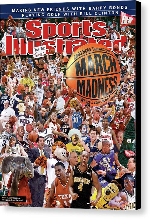 Magazine Cover Canvas Print featuring the photograph 2003 March Madness College Basketball Preview Sports Illustrated Cover by Sports Illustrated