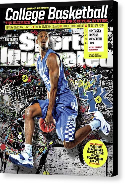 Magazine Cover Canvas Print featuring the photograph 2014-15 College Basketball Preview Issue Sports Illustrated Cover by Sports Illustrated