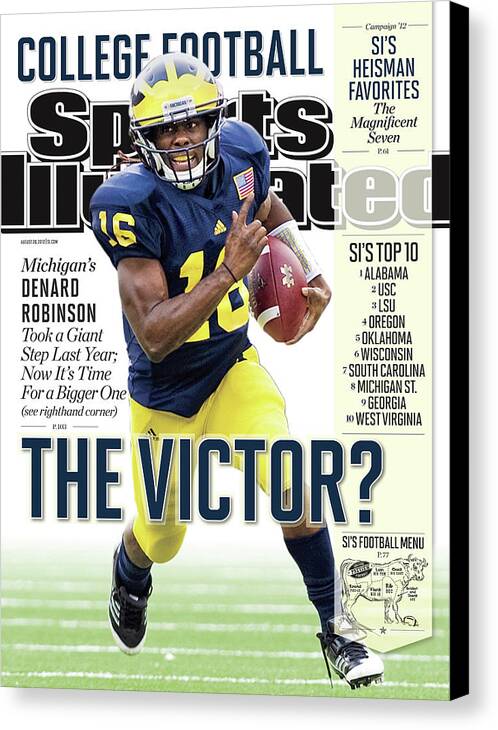 Magazine Cover Canvas Print featuring the photograph 2012 College Football Preview Issue Sports Illustrated Cover by Sports Illustrated