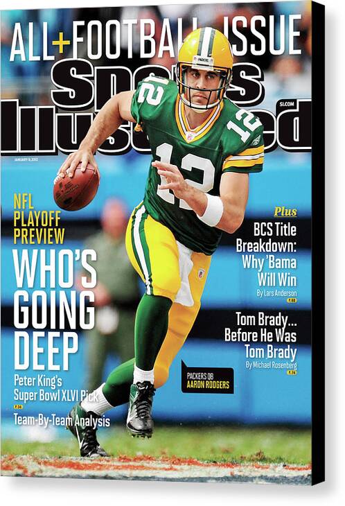 Magazine Cover Canvas Print featuring the photograph Whos Going Deep 2012 Nfl Playoff Preview Issue Sports Illustrated Cover by Sports Illustrated