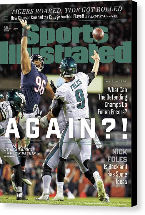 Magazine Cover Canvas Print featuring the photograph Again Nick Foles Is Back And Has Some Ideas Sports Illustrated Cover by Sports Illustrated