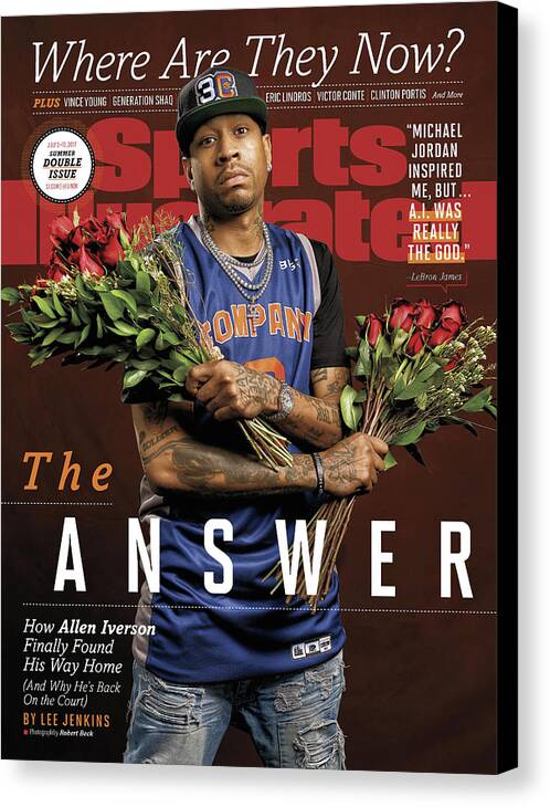 Magazine Cover Canvas Print featuring the photograph Allen Iverson, Where Are They Now Sports Illustrated Cover by Sports Illustrated