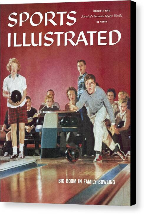 Magazine Cover Canvas Print featuring the photograph Big Boom In Family Bowling Sports Illustrated Cover by Sports Illustrated