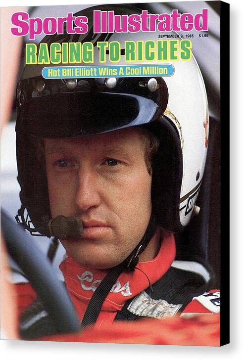 1980-1989 Canvas Print featuring the photograph Bill Elliott, 1985 Miller 400 Sports Illustrated Cover by Sports Illustrated