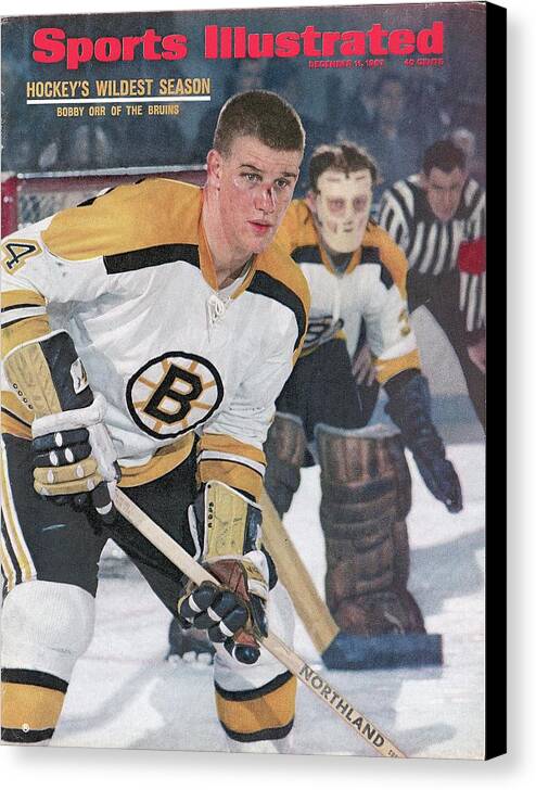 Magazine Cover Canvas Print featuring the photograph Boston Bruins Bobby Orr... Sports Illustrated Cover by Sports Illustrated