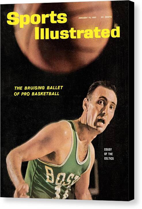 Magazine Cover Canvas Print featuring the photograph Boston Celtics Bob Cousy Sports Illustrated Cover by Sports Illustrated