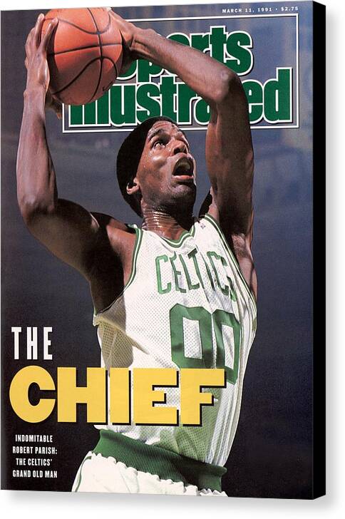 Nba Pro Basketball Canvas Print featuring the photograph Boston Celtics Robert Parish... Sports Illustrated Cover by Sports Illustrated