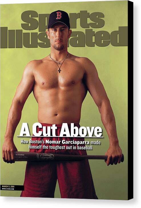 Magazine Cover Canvas Print featuring the photograph Boston Red Sox Nomar Garciaparra Sports Illustrated Cover by Sports Illustrated