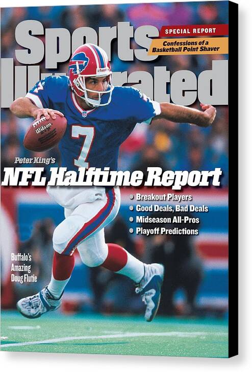 Magazine Cover Canvas Print featuring the photograph Buffalo Bills Qb Doug Flutie... Sports Illustrated Cover by Sports Illustrated