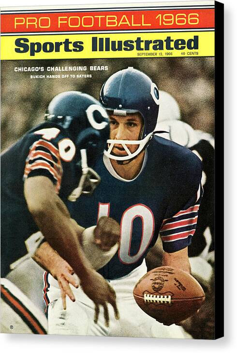 Magazine Cover Canvas Print featuring the photograph Chicago Bears Qb Rudy Bukich, 1966 Nfl Football Preview Sports Illustrated Cover by Sports Illustrated