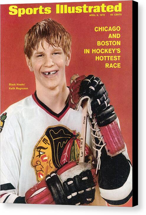 Magazine Cover Canvas Print featuring the photograph Chicago Blackhawks Keith Magnuson Sports Illustrated Cover by Sports Illustrated