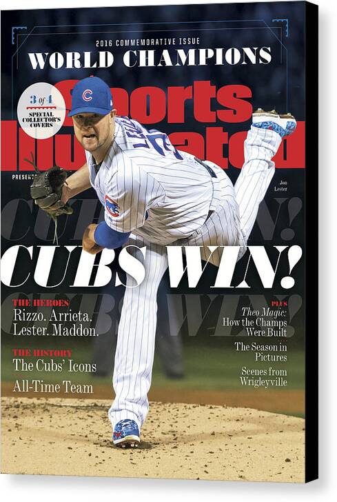 American League Baseball Canvas Print featuring the photograph Chicago Cubs, 2016 World Series Champions Sports Illustrated Cover by Sports Illustrated