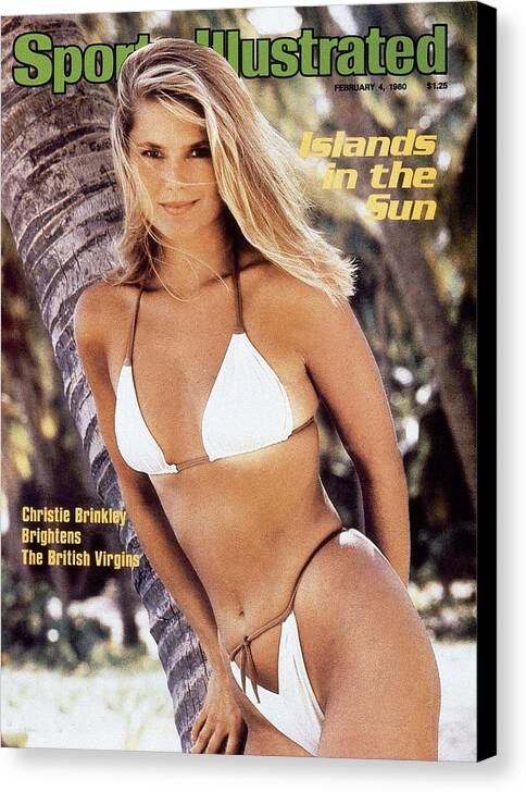 Three Quarter Length Canvas Print featuring the photograph Christie Brinkley Swimsuit 1980 Sports Illustrated Cover by Sports Illustrated