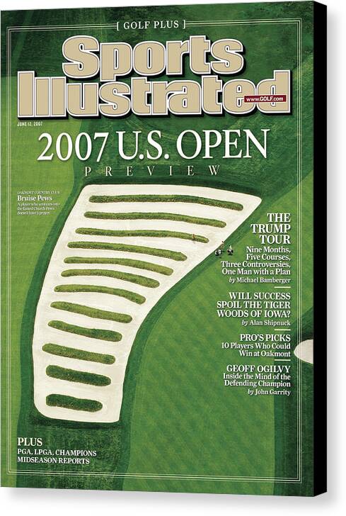 Magazine Cover Canvas Print featuring the photograph Church Pews At Oakmont Country Club Sports Illustrated Cover by Sports Illustrated