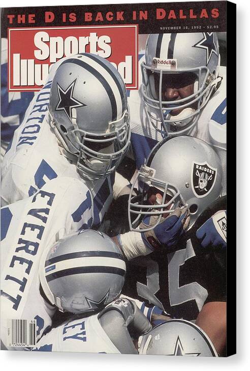 Magazine Cover Canvas Print featuring the photograph Dallas Cowboys Ken Norton Jr And Thomas Everett Sports Illustrated Cover by Sports Illustrated
