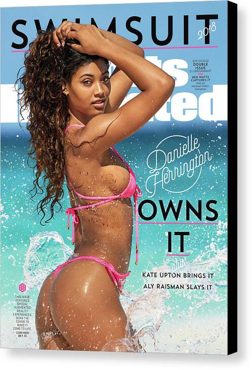 Three Quarter Length Canvas Print featuring the photograph Danielle Herrington Swimsuit 2018 Sports Illustrated Cover by Sports Illustrated