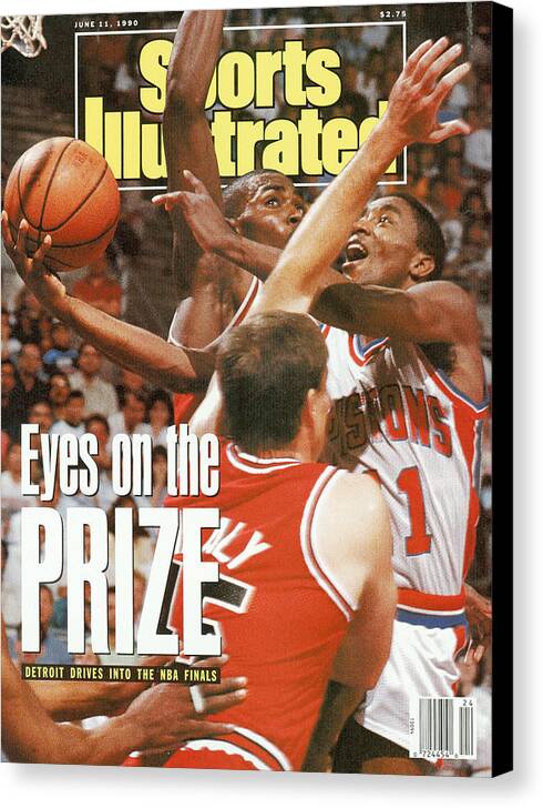 Chicago Bulls Canvas Print featuring the photograph Detroit Pistons Isiah Thomas, 1990 Nba Eastern Conference Sports Illustrated Cover by Sports Illustrated