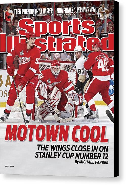 Magazine Cover Canvas Print featuring the photograph Detroit Red Wings Goalie Chris Osgood, 2009 Nhl Stanley Cup Sports Illustrated Cover by Sports Illustrated