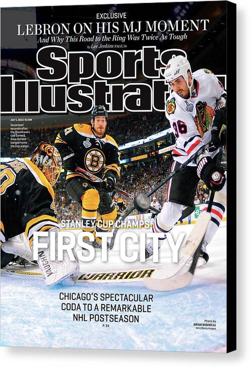 Magazine Cover Canvas Print featuring the photograph First City Stanley Cup Champs Sports Illustrated Cover by Sports Illustrated