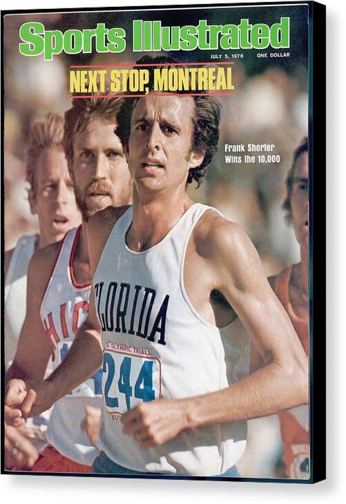 Magazine Cover Canvas Print featuring the photograph Florida Frank Shorter, 1976 Us Olympic Trials Sports Illustrated Cover by Sports Illustrated