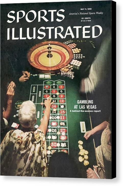 Magazine Cover Canvas Print featuring the photograph Gambling At Las Vegas Sports Illustrated Cover by Sports Illustrated
