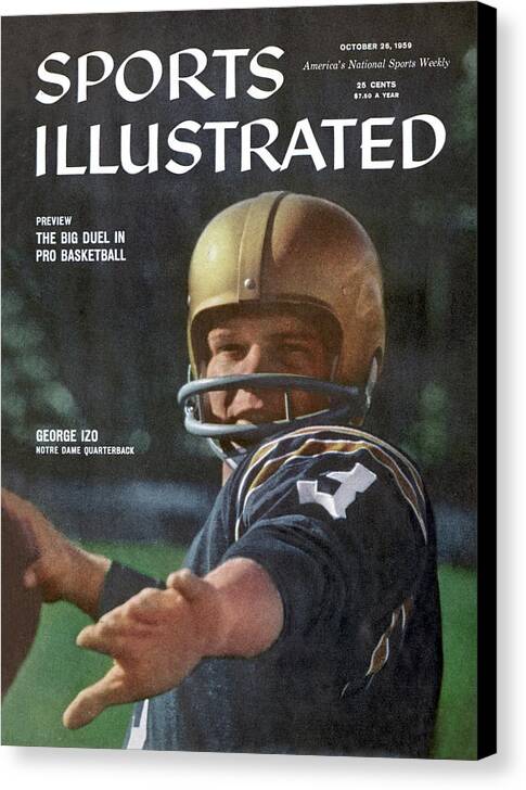 Magazine Cover Canvas Print featuring the photograph George Izo Notre Dame Quarterback Sports Illustrated Cover by Sports Illustrated