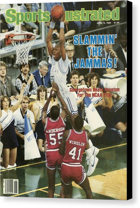 1980-1989 Canvas Print featuring the photograph Georgetown University Michael Graham, 1984 Ncaa National Sports Illustrated Cover by Sports Illustrated