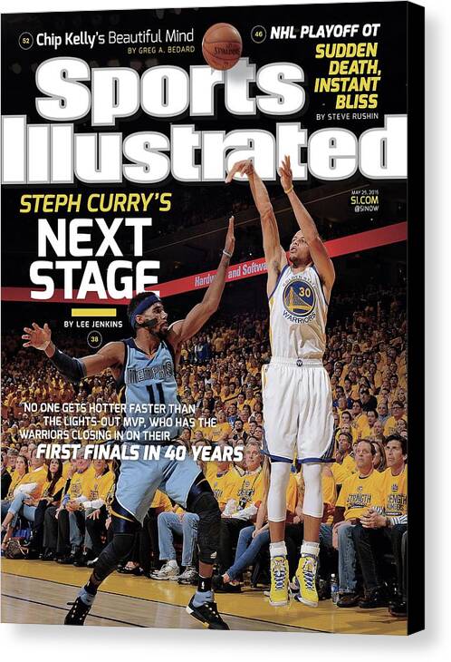 Magazine Cover Canvas Print featuring the photograph Golden State Warriors Vs Memphis Grizzlies, 2015 Nba Sports Illustrated Cover by Sports Illustrated