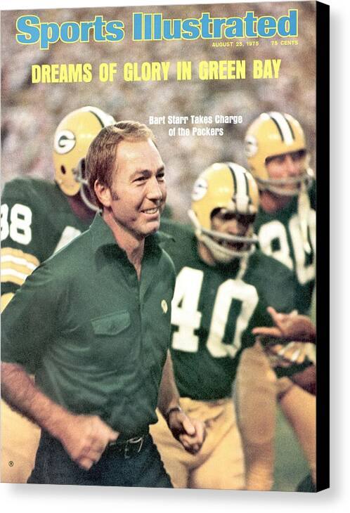 Magazine Cover Canvas Print featuring the photograph Green Bay Packers Coach Bart Starr Sports Illustrated Cover by Sports Illustrated