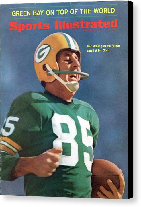 Sports Illustrated Canvas Print featuring the photograph Green Bay Packers Max Mcgee, Super Bowl I Sports Illustrated Cover by Sports Illustrated