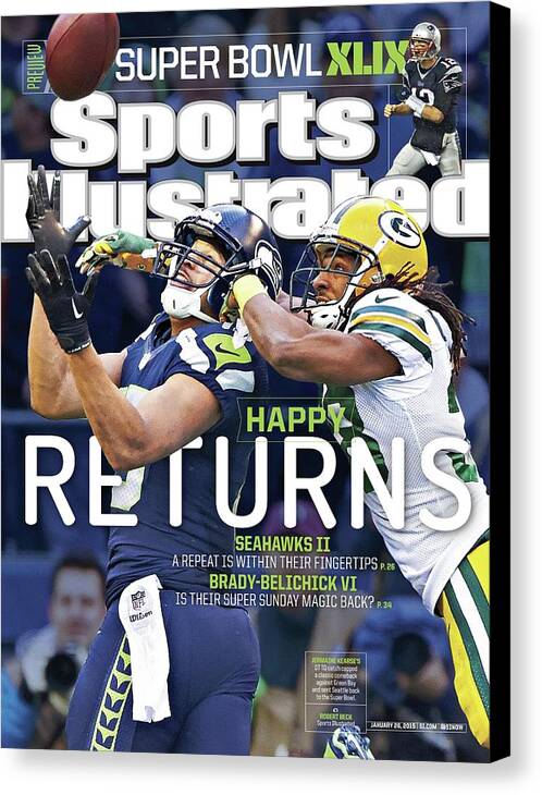 Magazine Cover Canvas Print featuring the photograph Happy Returns Seahawks II, Brady-belichick Vi Sports Illustrated Cover by Sports Illustrated