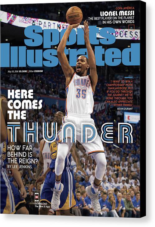 Playoffs Canvas Print featuring the photograph Here Comes The Thunder How Far Behind Is The Reign Sports Illustrated Cover by Sports Illustrated