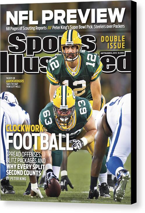 Green Bay Canvas Print featuring the photograph Indianapolis Colts V Green Bay Packers Sports Illustrated Cover by Sports Illustrated