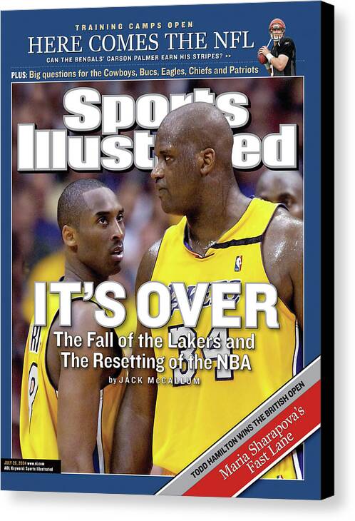 Magazine Cover Canvas Print featuring the photograph Its Over The Fall Of The Lakers And The Resetting Of The Nba Sports Illustrated Cover by Sports Illustrated