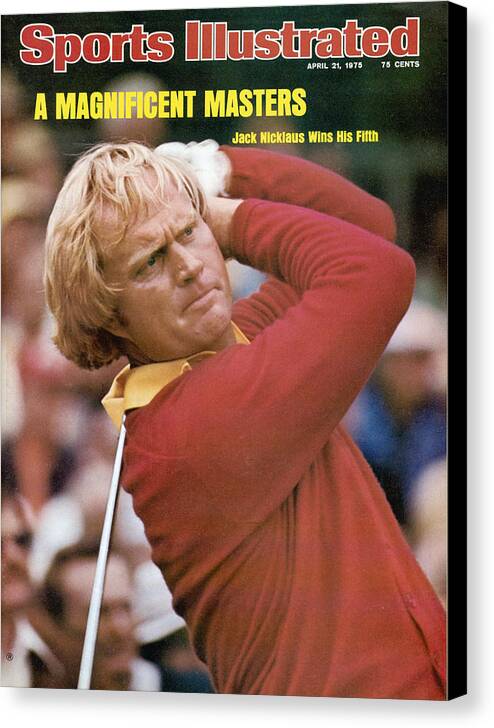 Sports Illustrated Canvas Print featuring the photograph Jack Nicklaus, 1975 Masters Sports Illustrated Cover by Sports Illustrated
